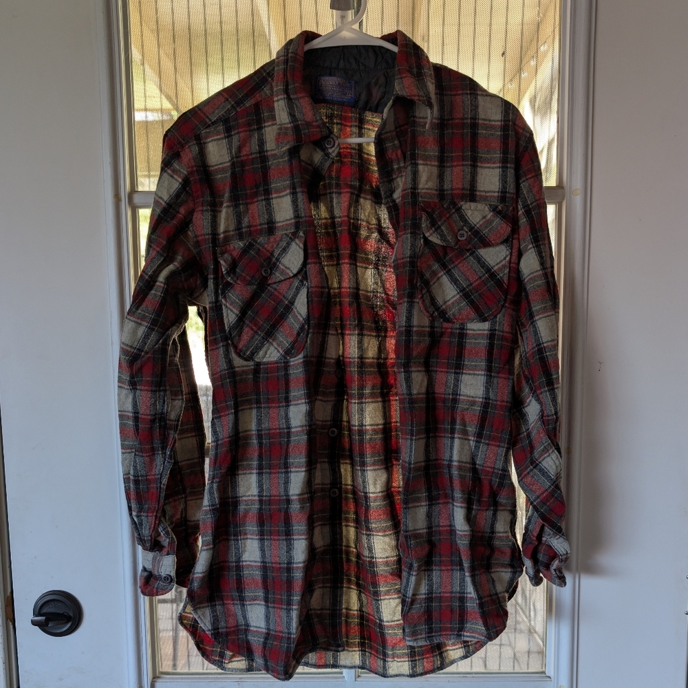 Men's Plaid Flannel Shirt - Red and Black